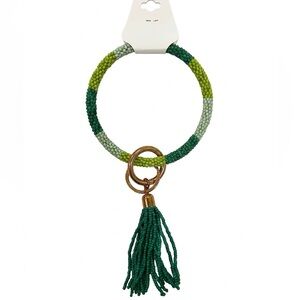 NWT Boho Beaded Bangle Keychain & Bag Charm – Green/Mint Wristlet
